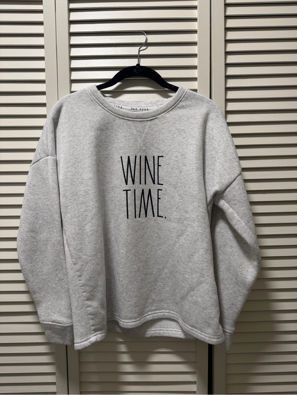 Rae Dunn Gray 'WINE TIME.' Crewneck Sweatshirt